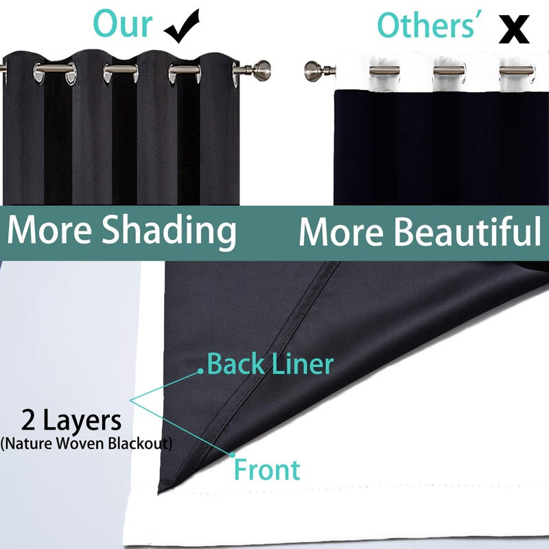 Yakamok Extra Wide Blackout Full Shading Curtains for Patio Door, Thermal Backing Sliding Glass Door Drape, Privacy Assured Window Treatment, Room Divider Curtains,Pure White, W100 x L84, 1 Panel - Image 5